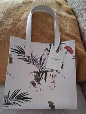 Ted Baker White Floral Print Tote